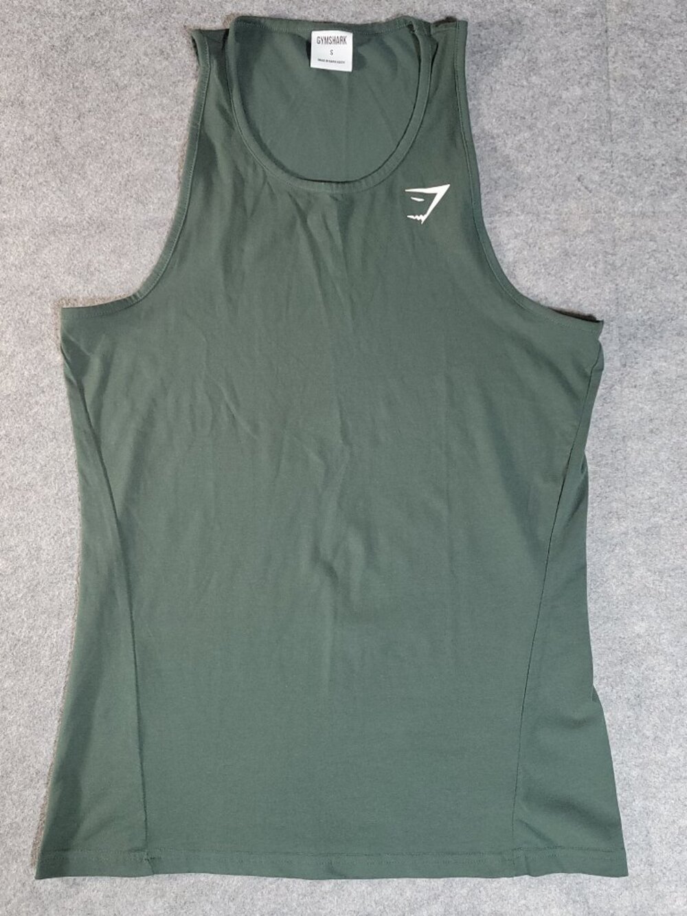 Gymshark Men's Olive Green Logo Muscle Tank Top Athletic Sleeveless Size Small